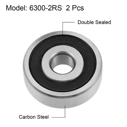 Deep Groove Ball Bearings Z2 10x35x11mm Double Sealed Carbon Steel 4pcs