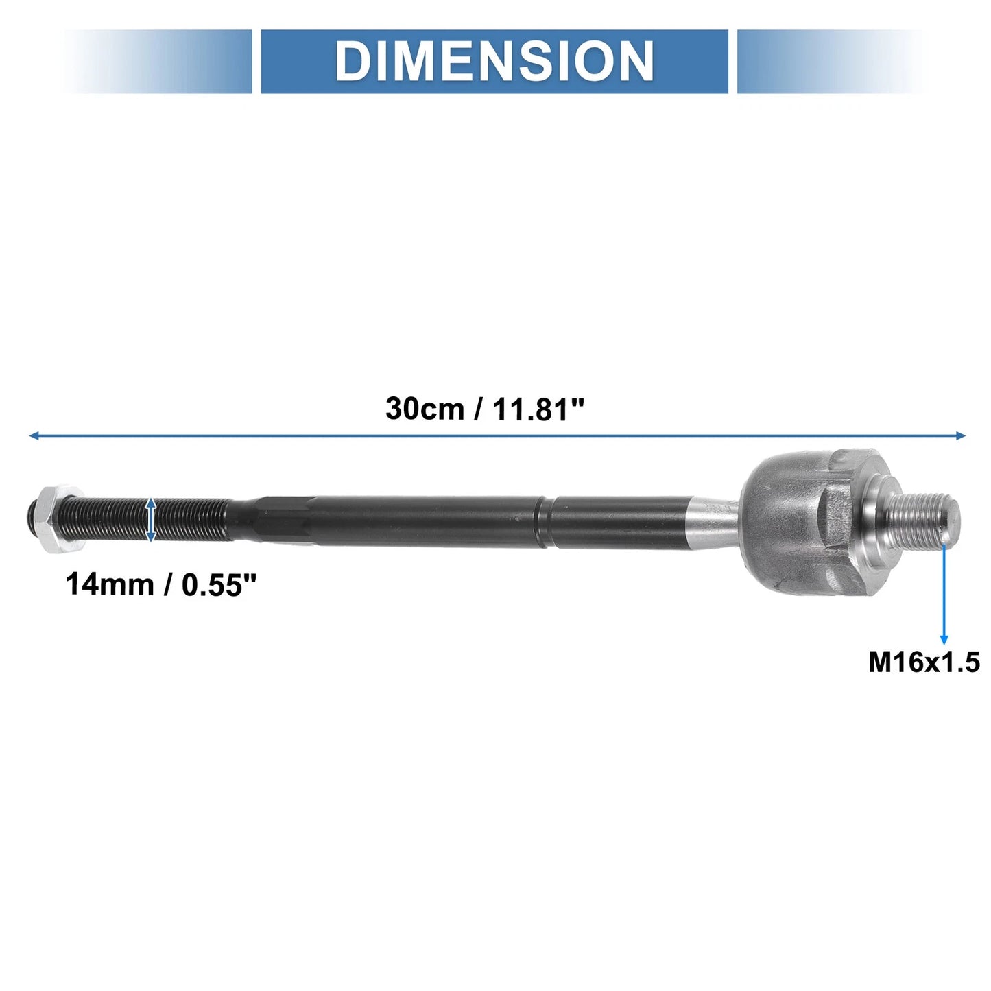 2 x Front Inner Tie Rod End Links for Ford Explorer, Lincoln MKT (2011-2019)