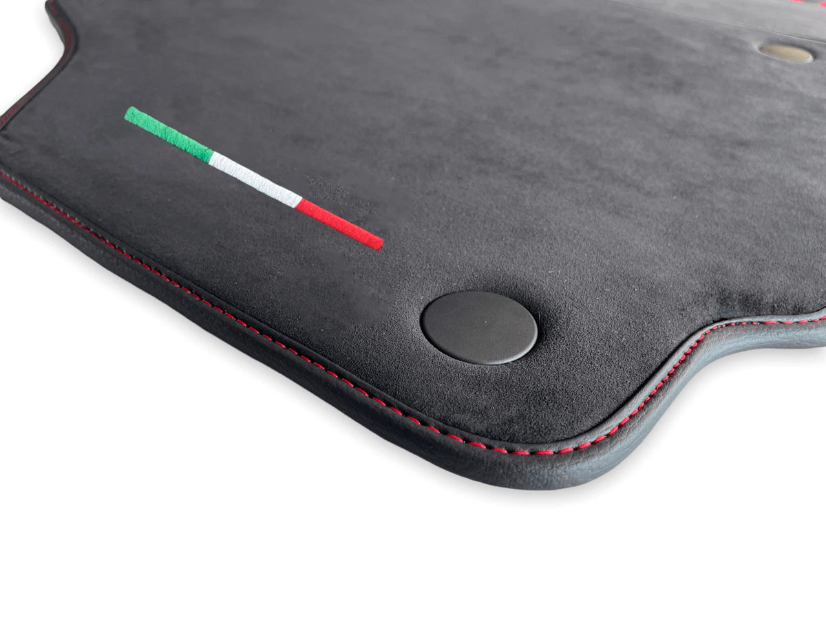 Black Alcantara Leather Floor Mats for Ferrari 458 Spider (2010-2015)