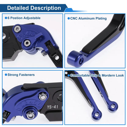 Adjustable Brake Clutch Levers for Suzuki GSXR150 (2017-2020) Blue Black