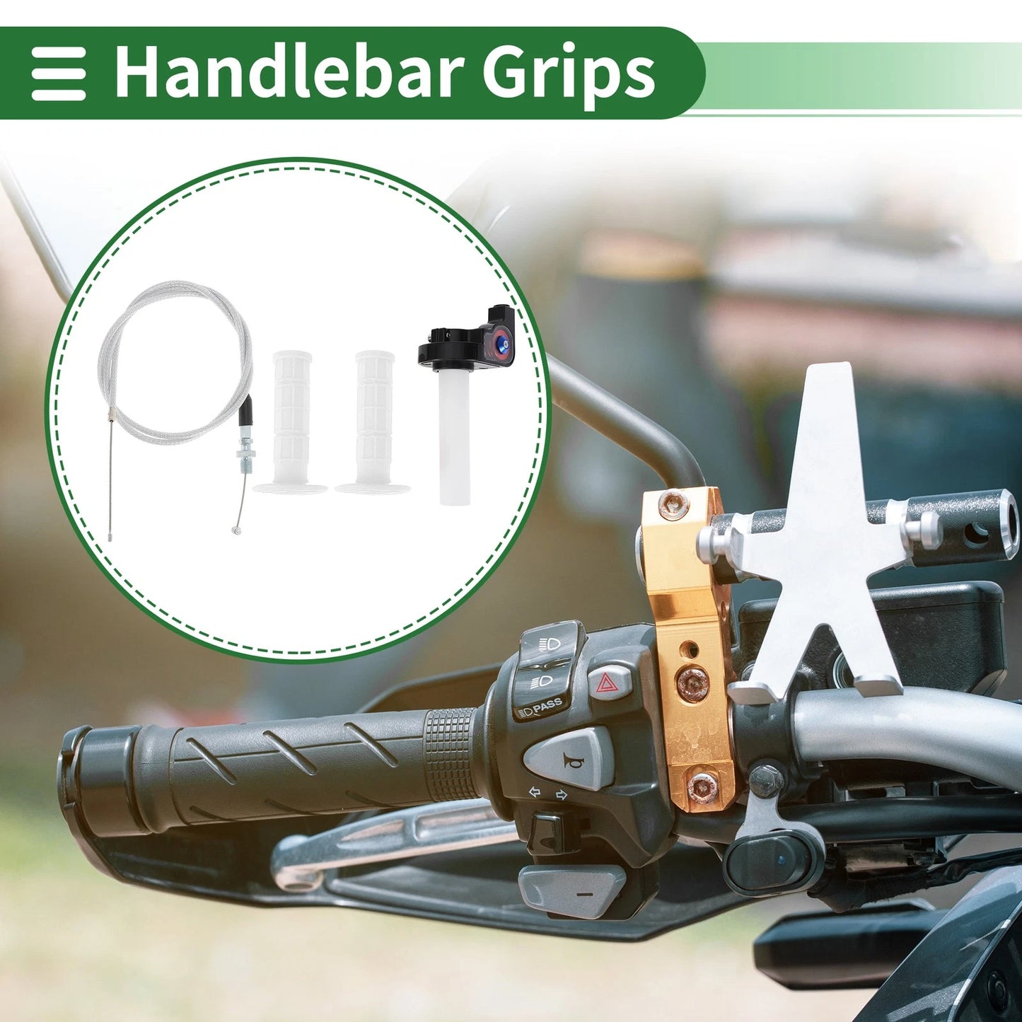 7/8" / 22mm / Hand Grips Rubber White for Make Model