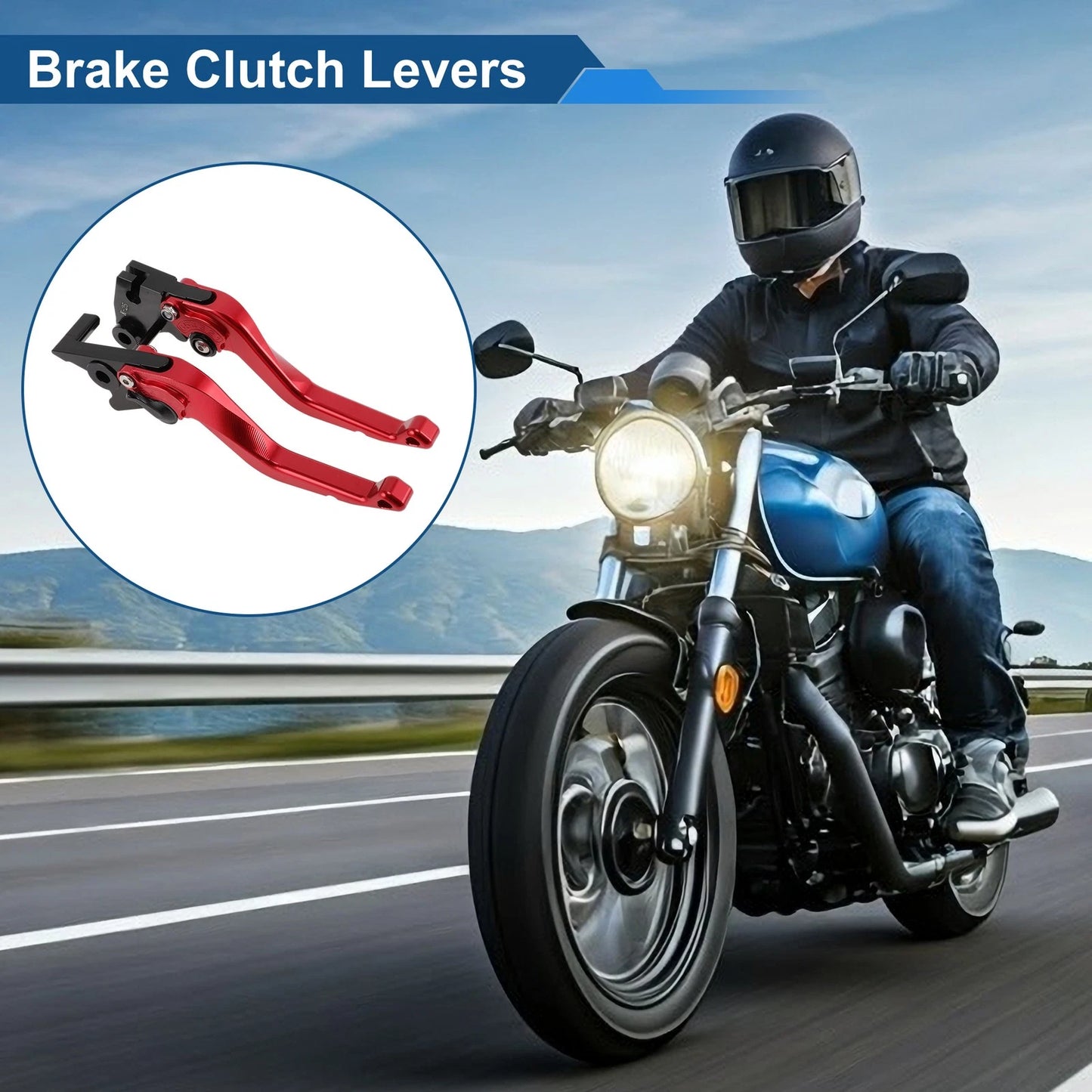 Adjustable Short Brake Clutch Levers Red for Kawasaki KLX 300 (2021–2025)