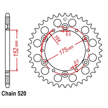40 Tooth Rear Steel Sprocket for Yamaha Raptor 660 (2001–2005)