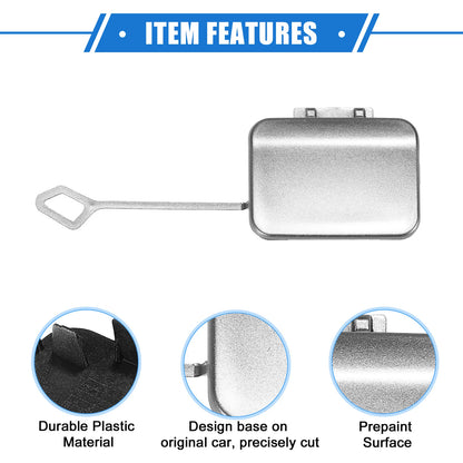 Rear Bumper Tow Hook Cap for Mercedes-Benz E350 Sedan (2010-2013) Silver Tone