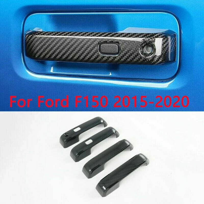Carbon Fiber ABS Side Rearview Mirror & Door Handle Trim for Ford F150 (2015–2020)