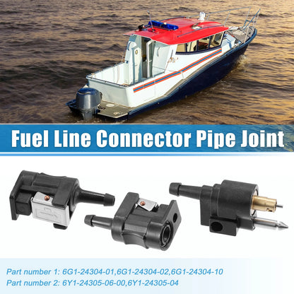 3pcs 6mm Fuel Connector Pipe Joint for Yamaha Outboard