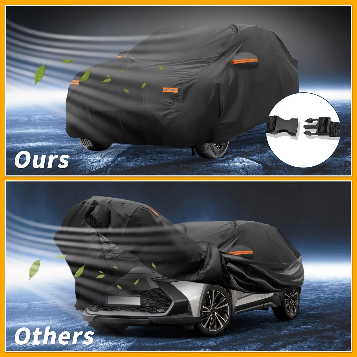 Waterproof All Weather Car Cover for Toyota C-HR (2017-2023) - Black 210D-PU