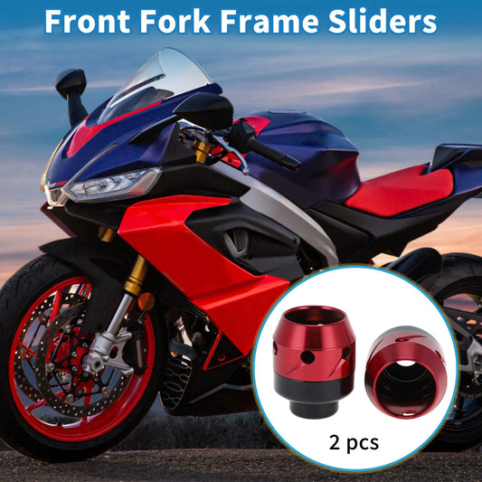 2 x Front Fork Frame Sliders Aluminum Alloy Red for Motorcycle
