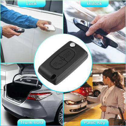 Button Keyless Entry Remote Key Shell for Citroen Peugeot