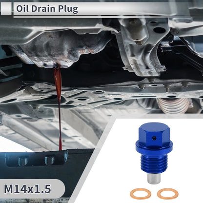 M14x1.5 Engine Oil Drain Plug with Gasket 1 Set for Car Motorcycle Boat