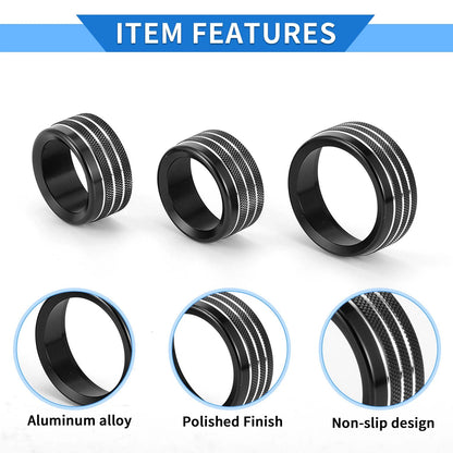 3 Pcs Tune Switch Knob Cover Ring for Dodge Challenger (2015-2019)