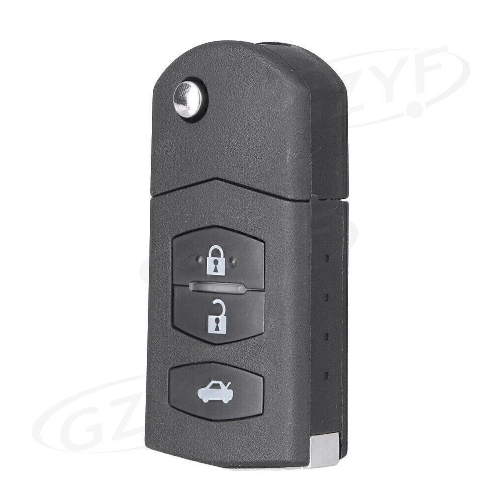 3 Button Flip Key Shell for 2004-2013 Mazda 3, 5, 6 Remote Key Case