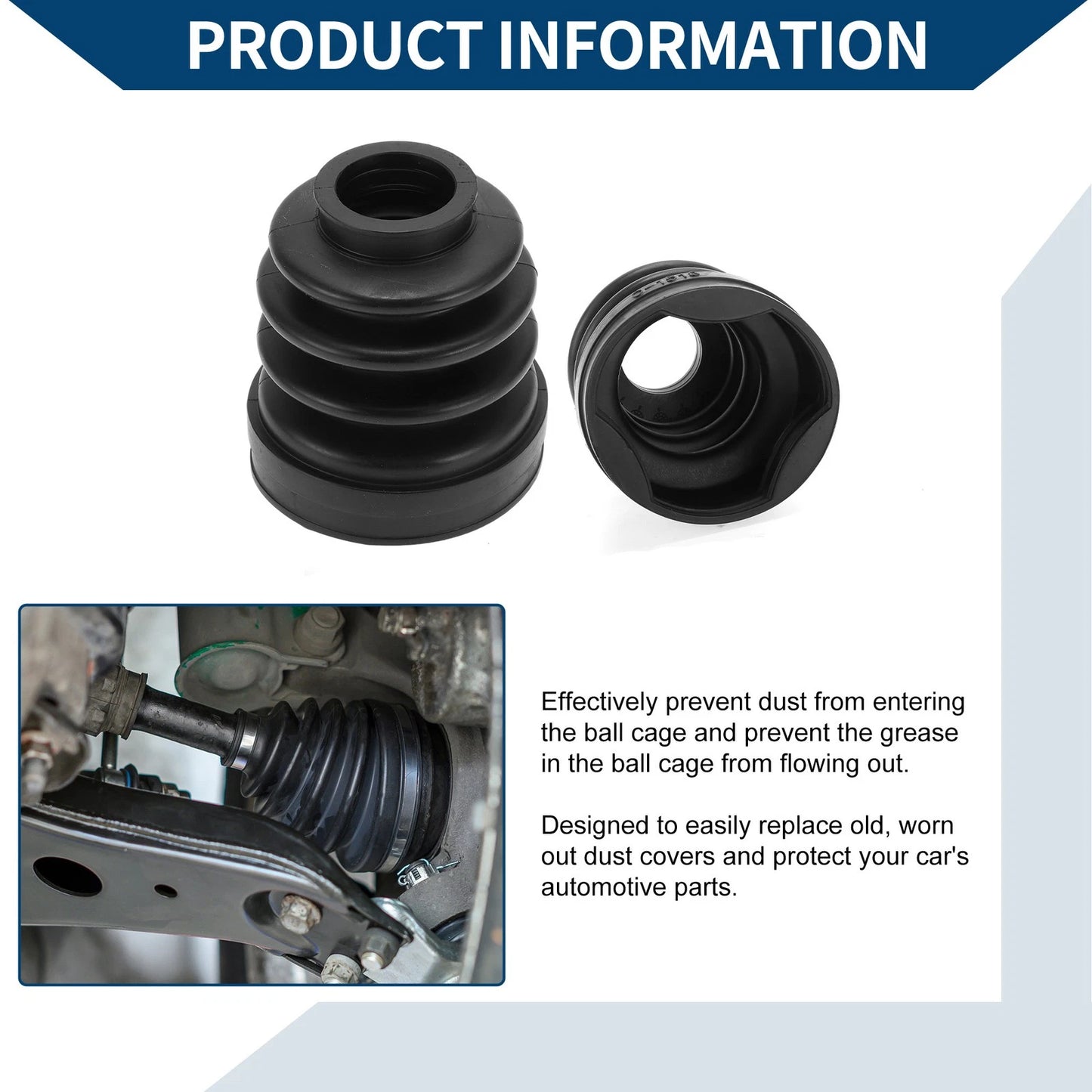 Inner CV Joint Boot Kit with Clamps for Peugeot 206 (2002-2020)