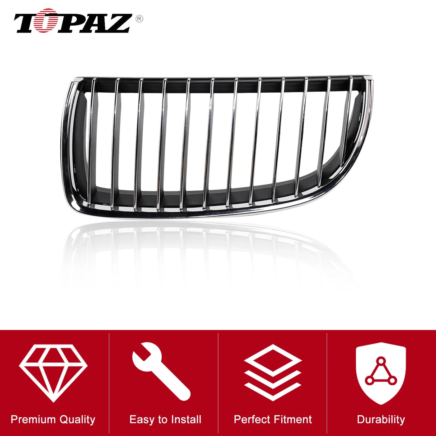 Front Left Kidney Chrome Grille for BMW E90 E91 320i 325i 330i (2006-2012)