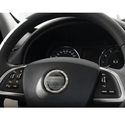Car Crystal Steering Wheel Cover Logo Circle Trim fit For Jaguar XF 2008-2015