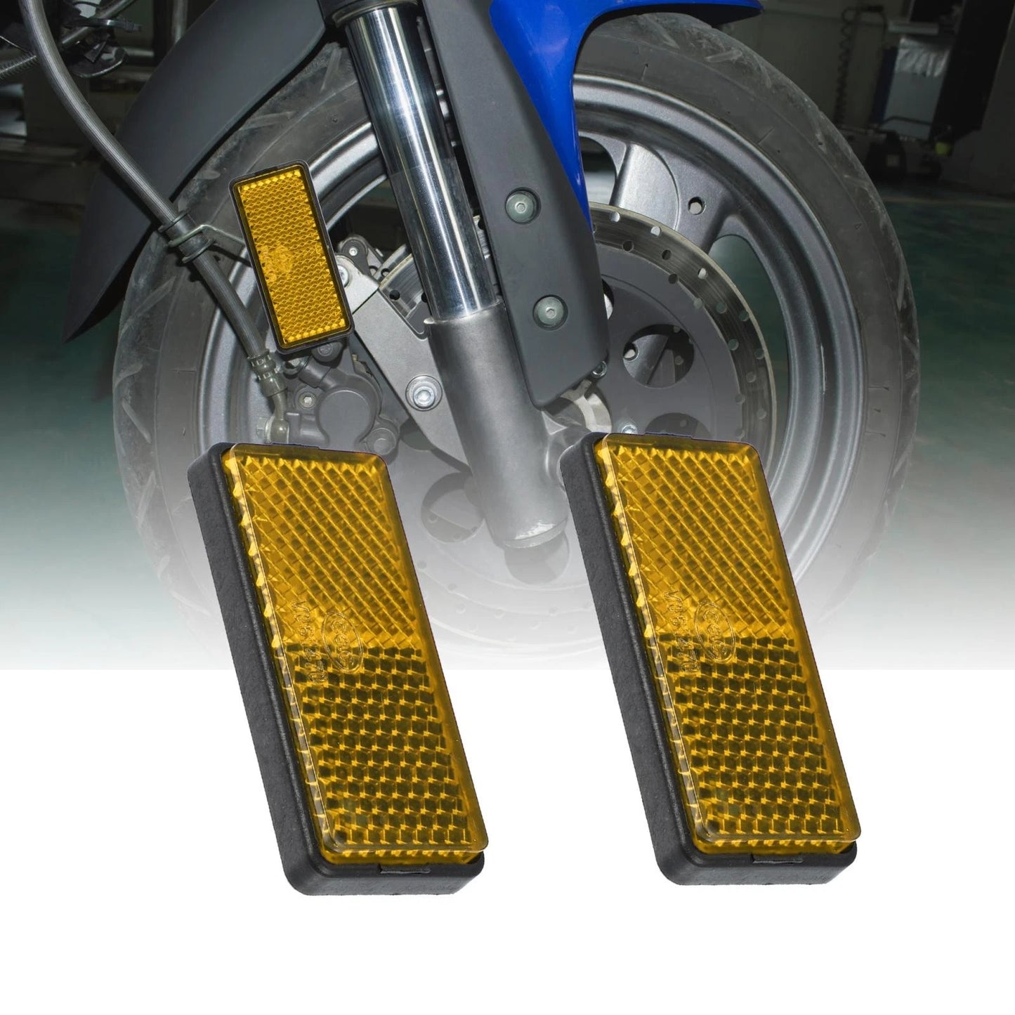 2 x 56mm M6x1.0 Orange Motorcycle Screw Mount Warning Reflector for Make Model