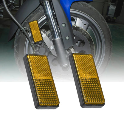 2 x 56mm M6x1.0 Orange Motorcycle Screw Mount Warning Reflector for Make Model