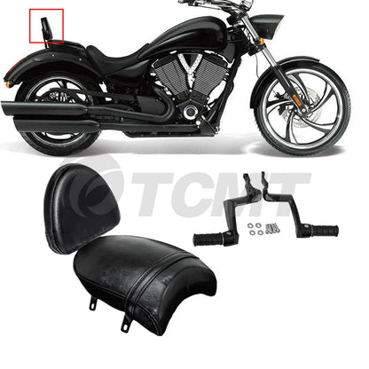 Black Backrest Sissy Bar & Foot Pegs for Victory Gunner Vegas (2015-2017)