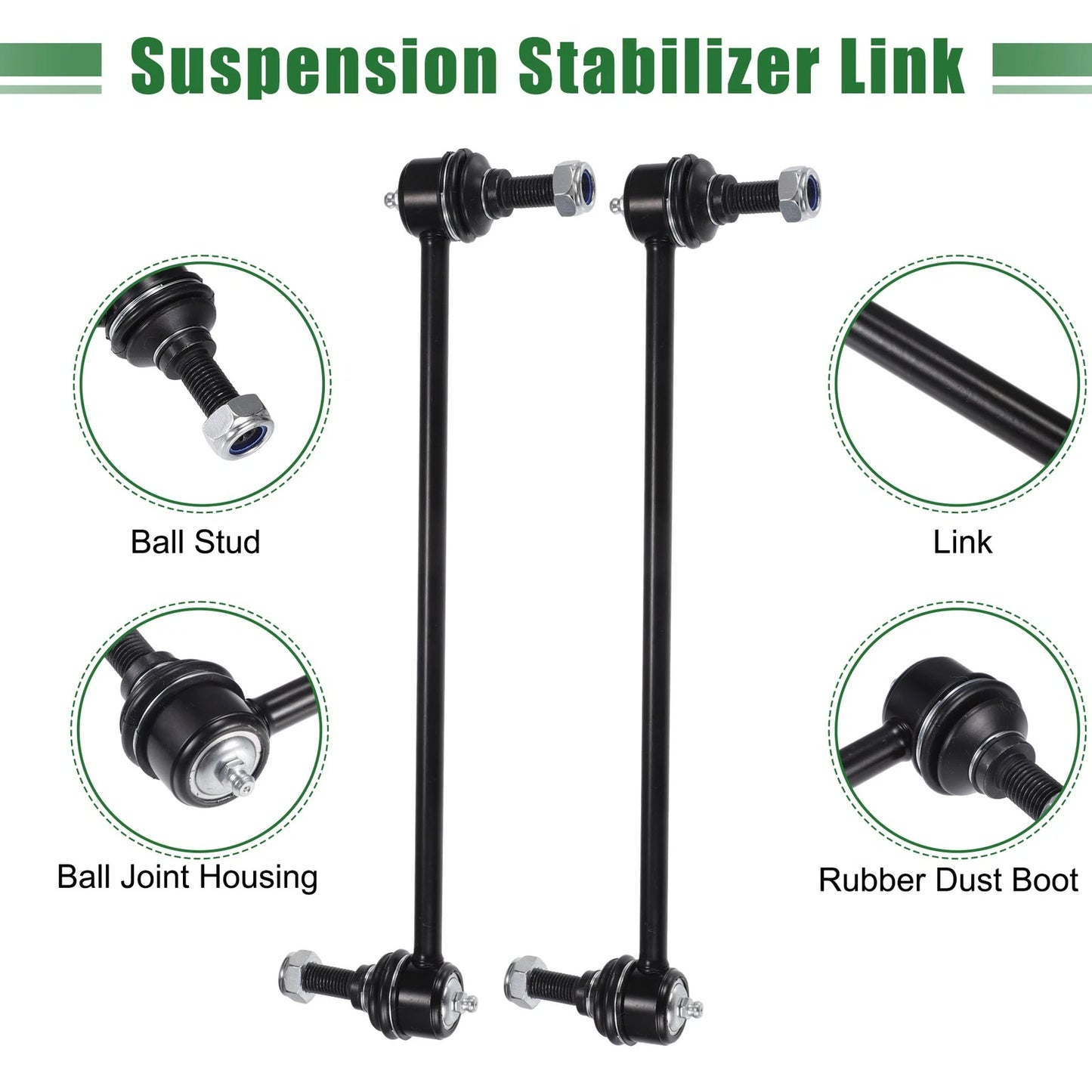 10 x Front Suspension Kit Inner Outer Tie Rod Ends for Dodge Grand Caravan (2008-2020)