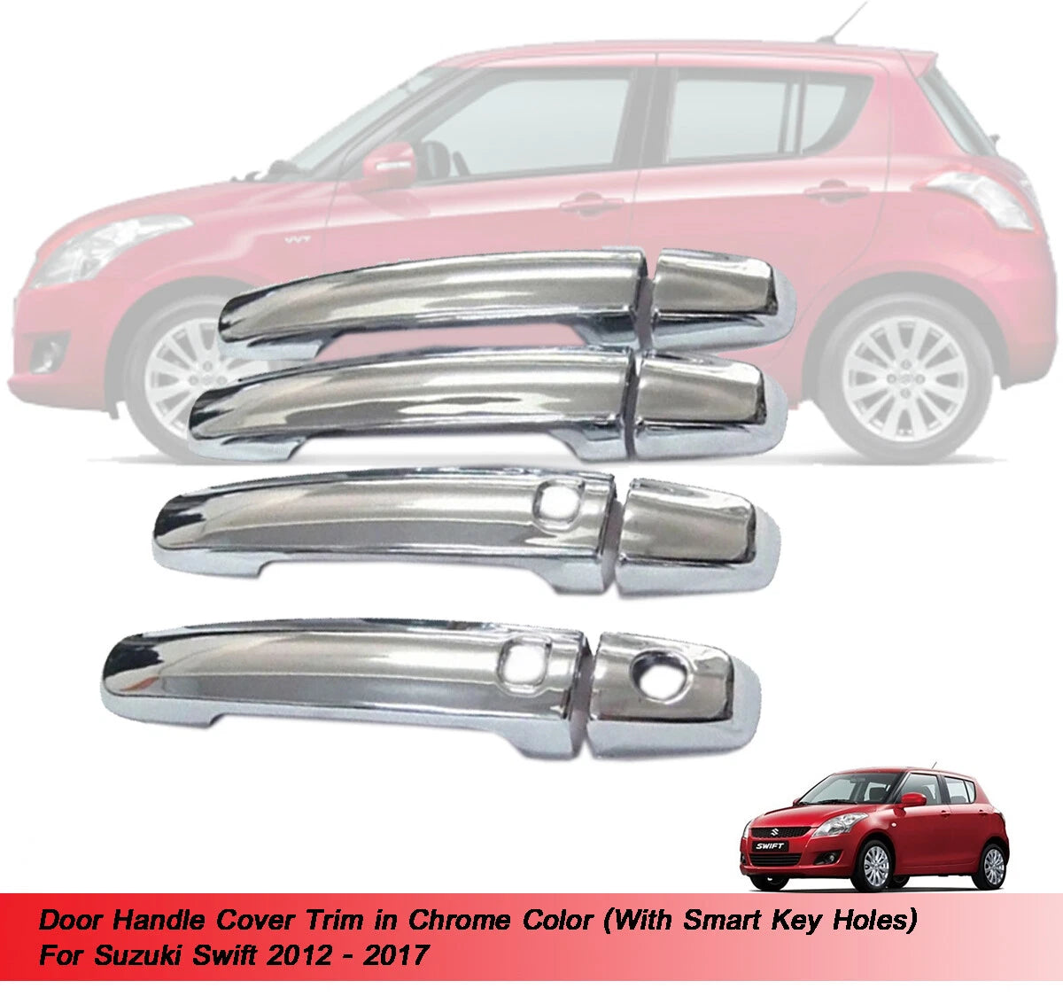 Chrome Door Handle Covers for Suzuki Swift (2012-2017)