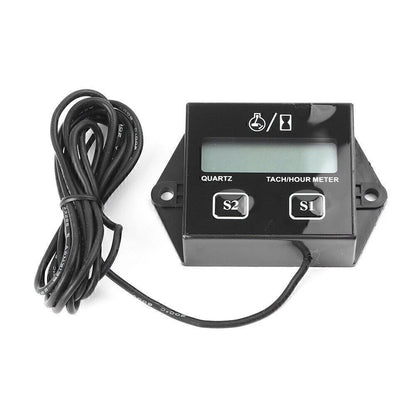 Digital Engine Tachometer Hour Meter for Moto Choppers ATV Spark Plug 2x