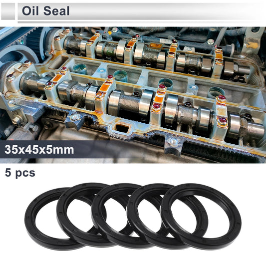 Oil Seal / 35x45x5mm / Seal Ring Rotary Shaft Nitrile Rubber 5 Pcs