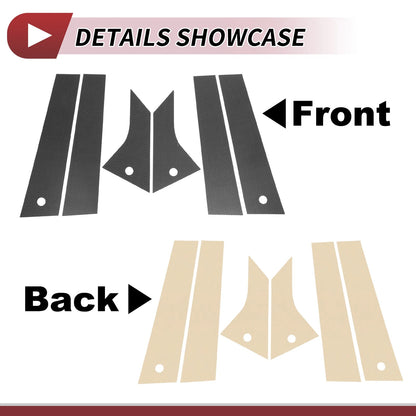 6 Pcs Door Pillar Window Trim Carbon Fiber for Ford Mach-E (15-20)