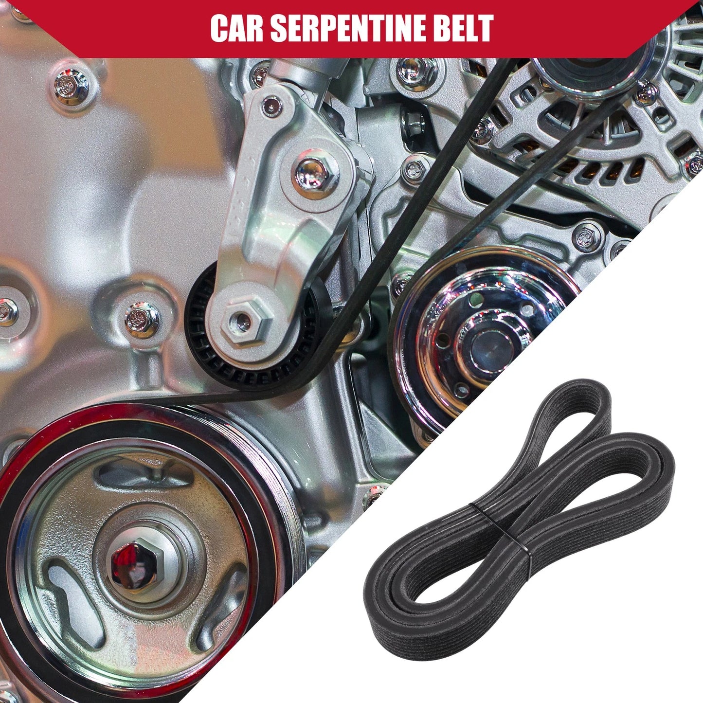 Serpentine Belt No.LR011327 for Land Rover LR4 (2014-2016) EPDM Black