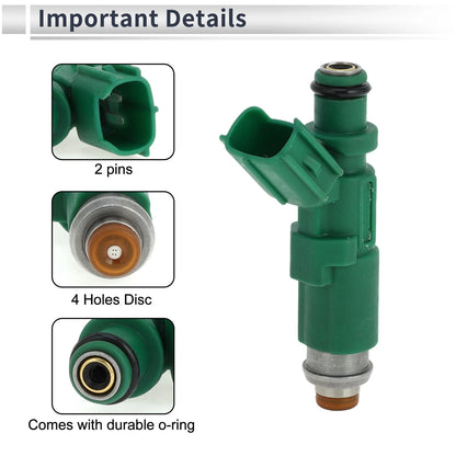 Fuel Injector 1x Green for Toyota Yaris