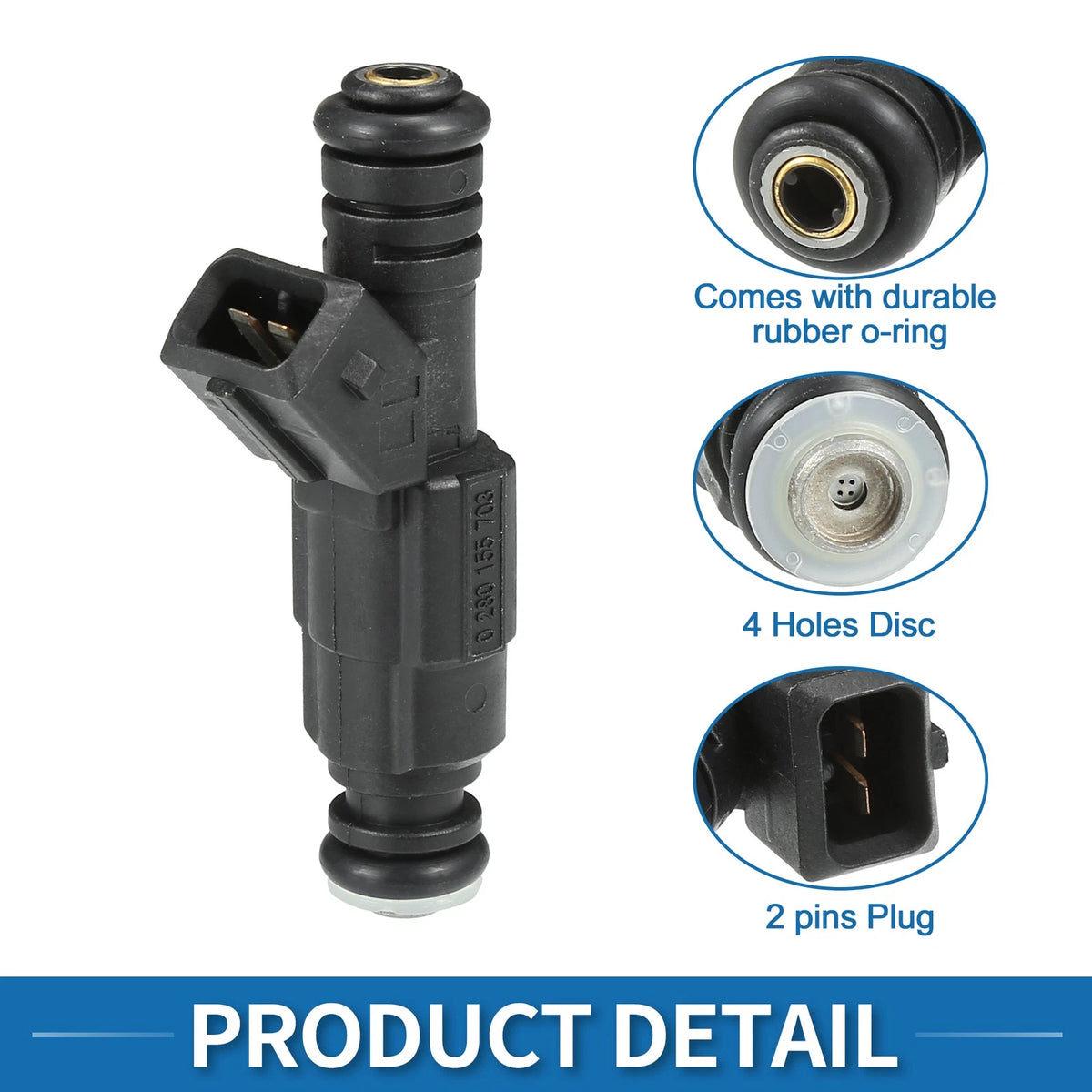 Fuel Injector for Jeep Wrangler 1991-1995 2.5L Black 1 x Unit