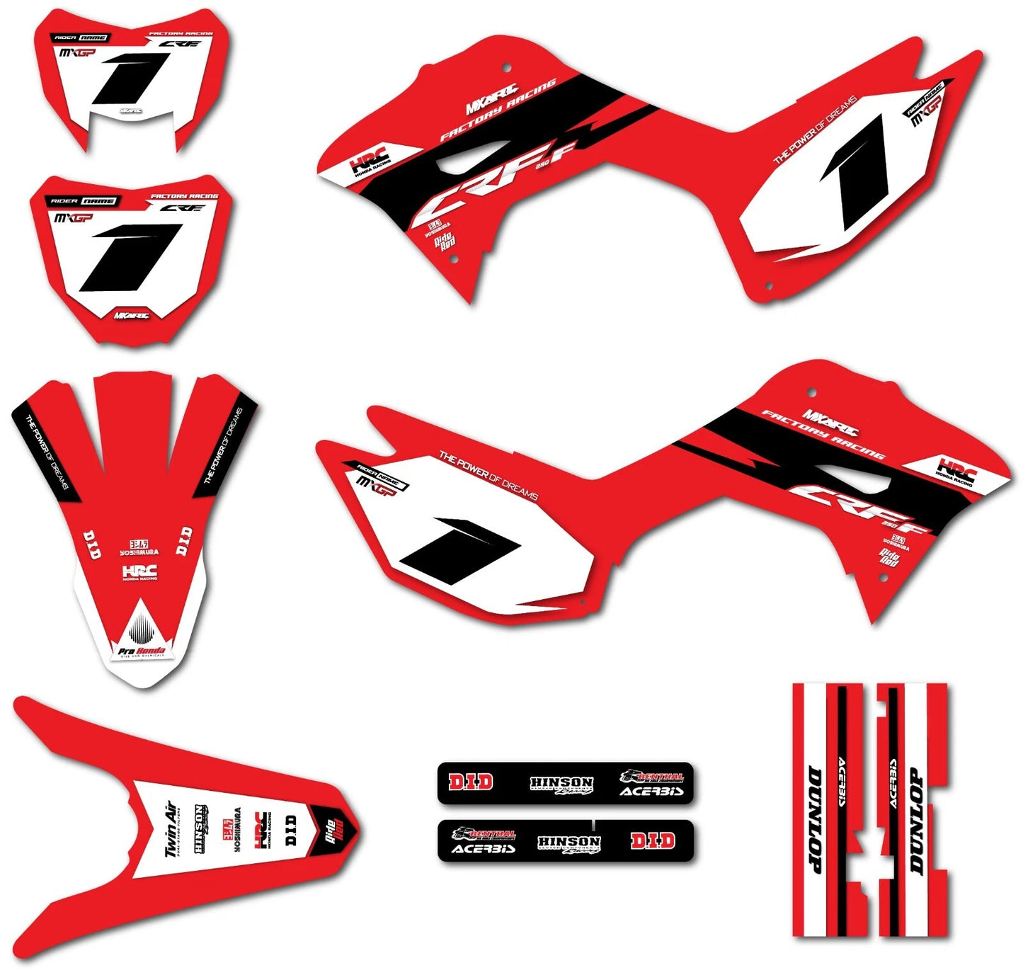 Full Custom Graphic Kit for Honda CRF 250 F (2019-2026) - TOKYO Style Decals