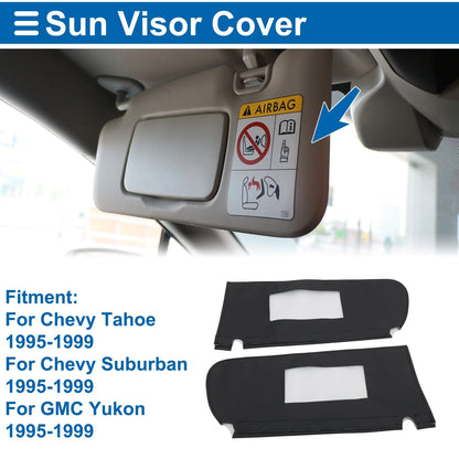 Sun Visor Covers Black for Chevy Tahoe (1995 - 1999)