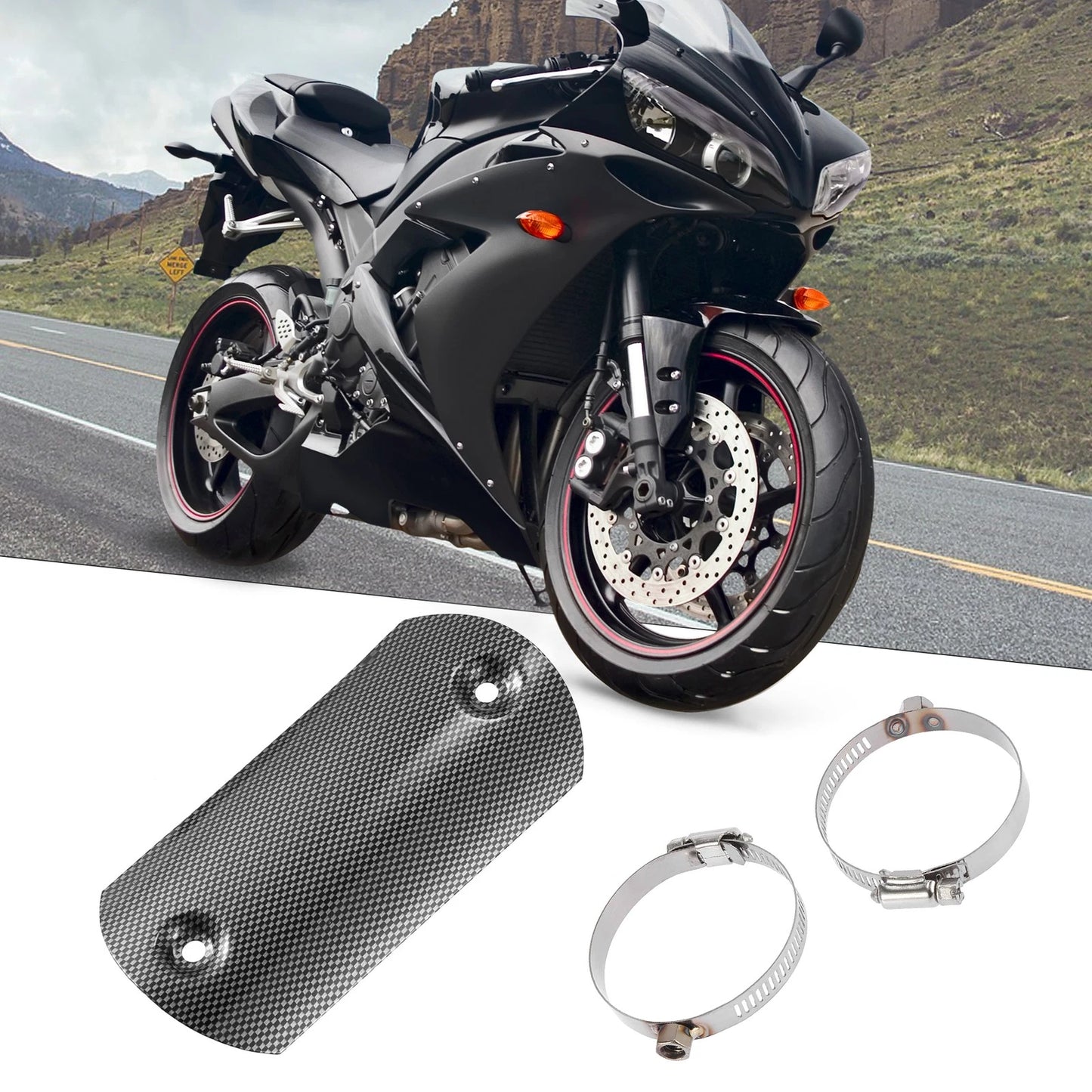 Universal Exhaust Muffler Pipe Protector 5.63'' Black for Motorcycle ATV