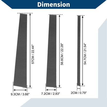 6 Pcs Door Pillar Window Trim for Ford Expedition (2018-2023) Carbon Fiber Black