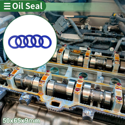 Oil Seal Rotary Shaft Seal TPU 50x65x9mm High Pressure Blue 5 Pcs