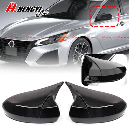 Gloss Black Side Rearview Mirror Cover Trim for Nissan Altima (2019–2022)