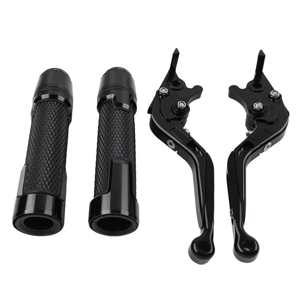 Black Extendable Brake Clutch Levers Grips Set for Honda CBR1000RR (2004-2023)