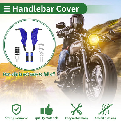 2 x Hand Grips Cover Kit for Motorcycle Rubber Diamond Pattern Blue
