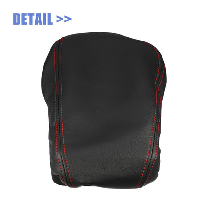 Car Center Console Armrest Cover for BMW X1 2016-2021 Black Red Stitching
