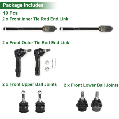 8pcs Front Suspension Kit Tie Rod Ends & Ball Joints for Ford Explorer (2002-2010)