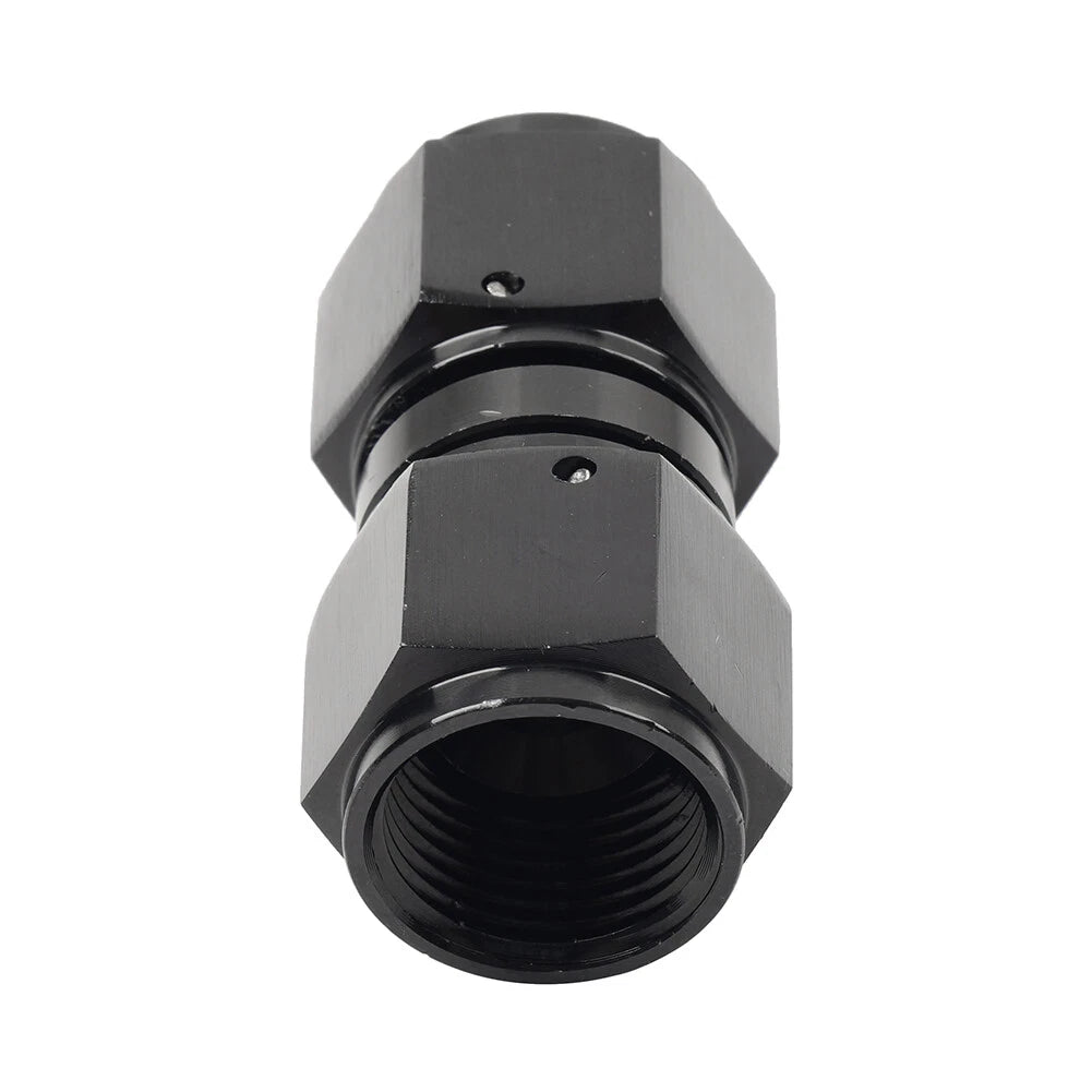8AN Female to Female Swivel Coupler Union Fitting Adapter Aluminum Black
