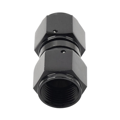 8AN Female to Female Swivel Coupler Union Fitting Adapter Aluminum Black