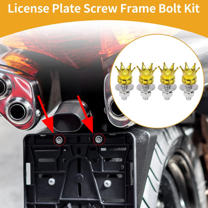 M6 License Plate Screws Cover / 35mm / Gold Tone for Universal Motorcycle