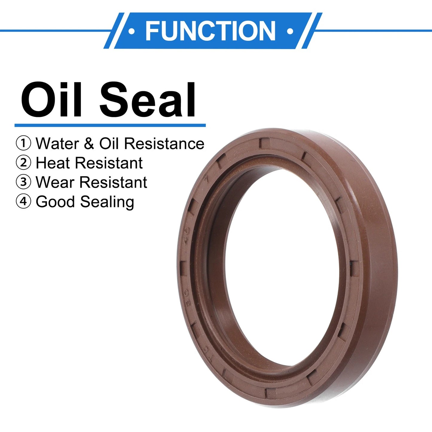 Oil Seal 30x40x7mm Brown 2 Pcs Seal Ring Rotary Shaft Seal FKM Rubber