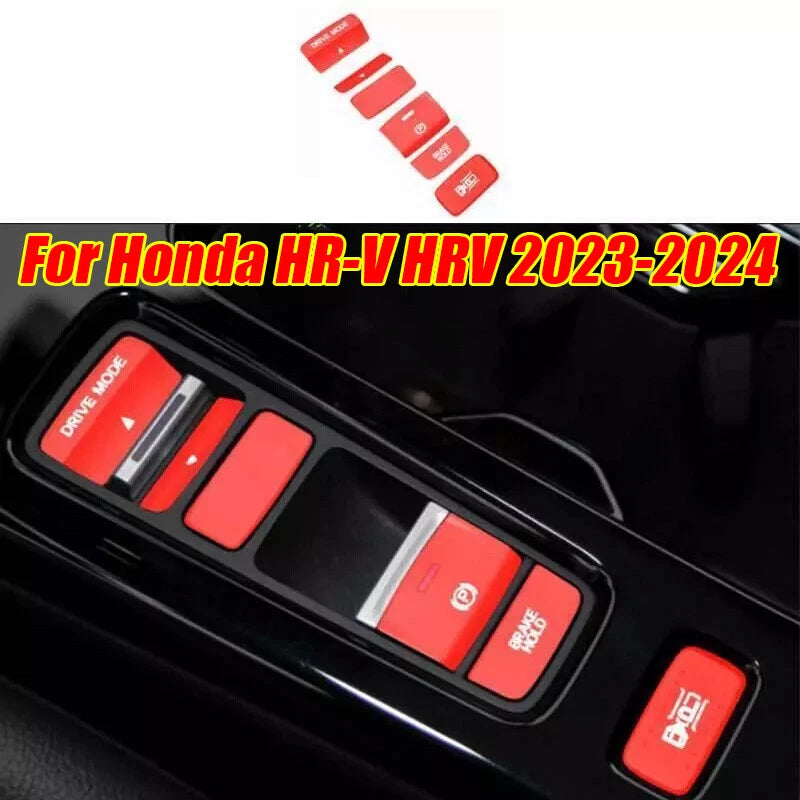 Alloy Red Center Console Gearbox Button Trim Cover for Honda HR-V (2023–2024)