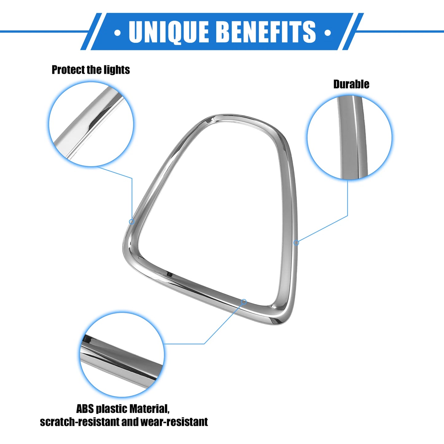 Pair Taillight Trim Rings for Mini Cooper R58 Coupe (2011-2015) Silver Tone
