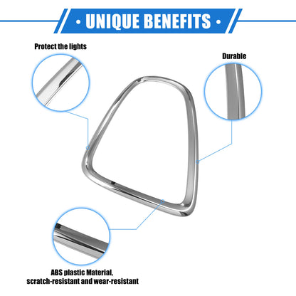 Pair Taillight Trim Rings for Mini Cooper R58 Coupe (2011-2015) Silver Tone