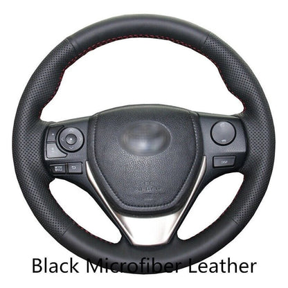 Hand Sewing Steering Wheel Cover for Toyota RAV4, Corolla (2013-2018)