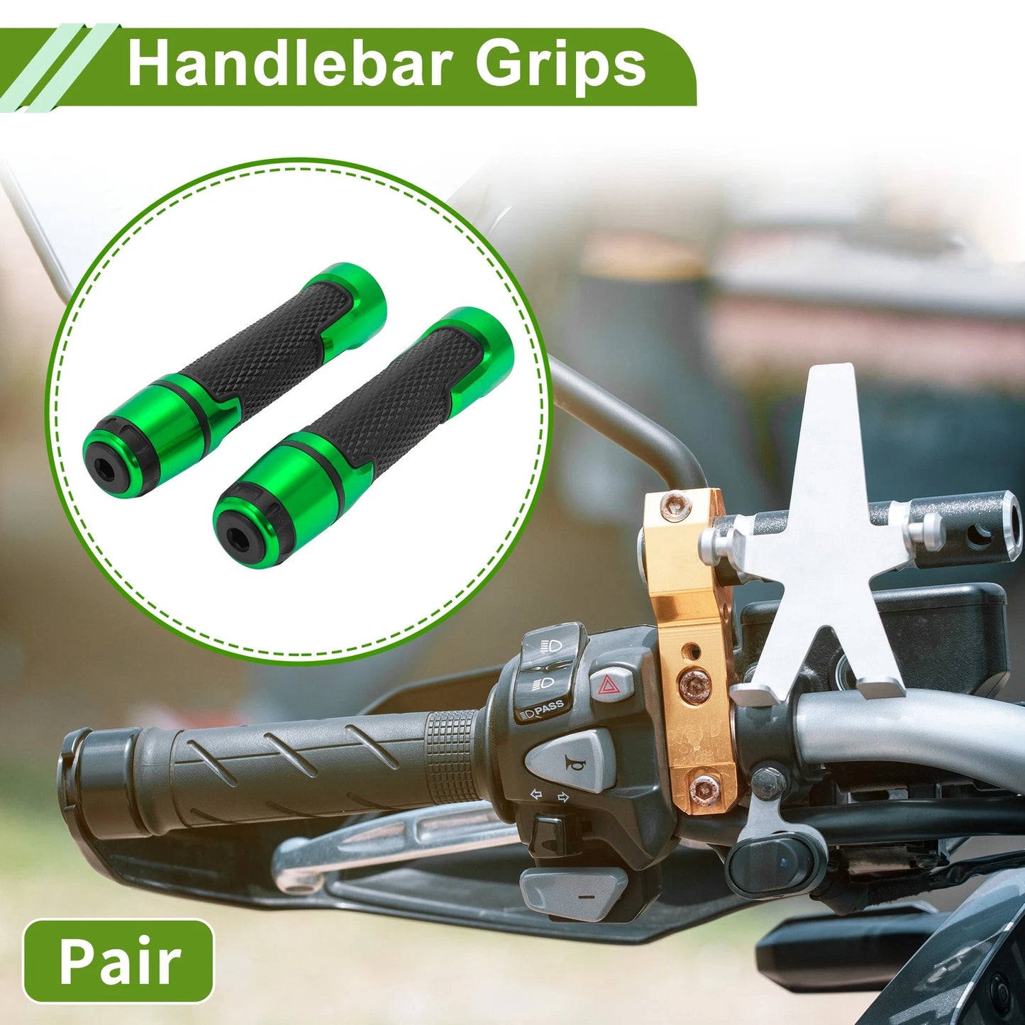 7/8" / 22mm / Motorcycle Hand Grips Aluminum Alloy Green for Make Model