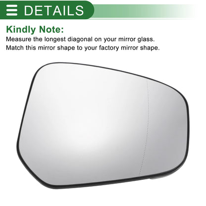 Right Side White Mirror Glass with Back Aspherical Non-Heated for Ford Tourneo